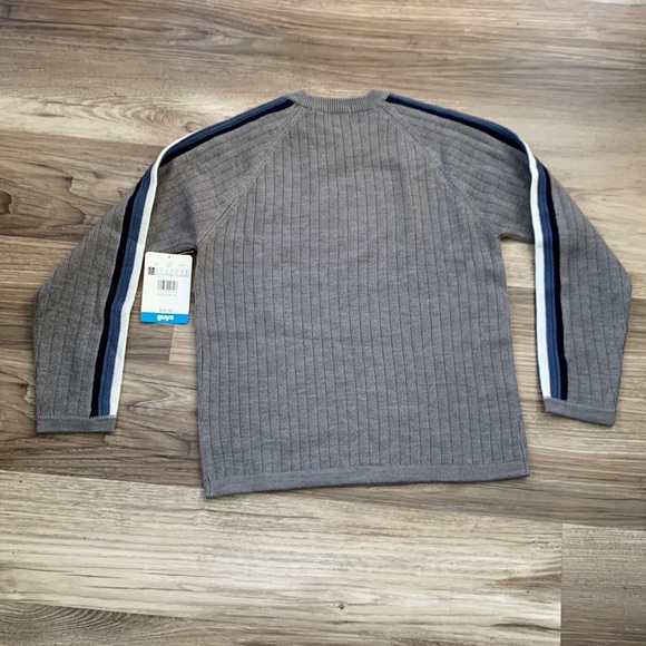 Knit Sweater Boys By Global ID small  8-10 Dress Dressy Sporty Grey New Vintage - Picture 2 of 5